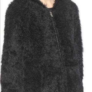 RTA Furry knit zip up sweater